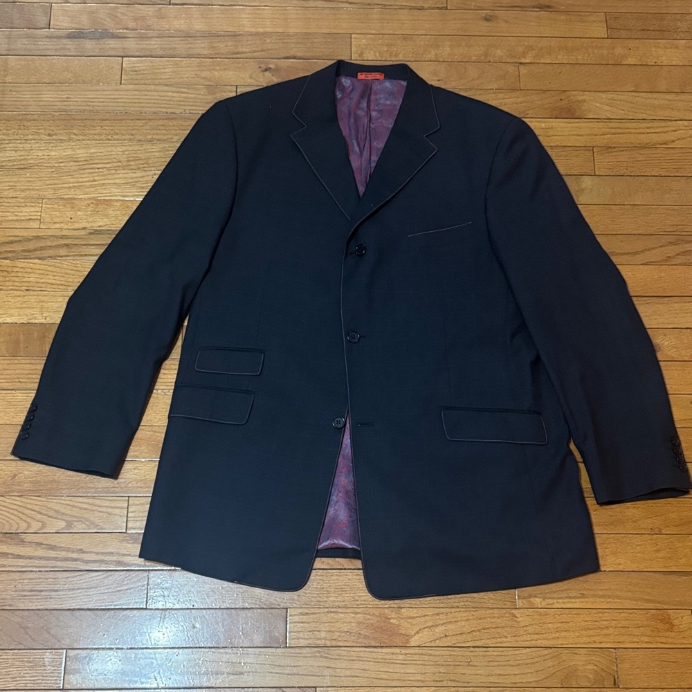 Elegant Navy with exquisite piping Men's Blazer